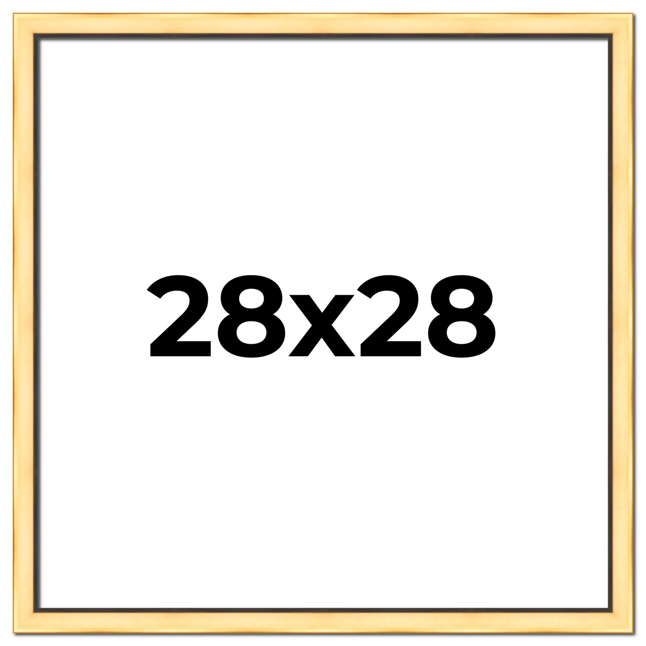 Square Simple Gold Picture Frame - UV Acrylic, Foam Board Backing, Hanging Hardware